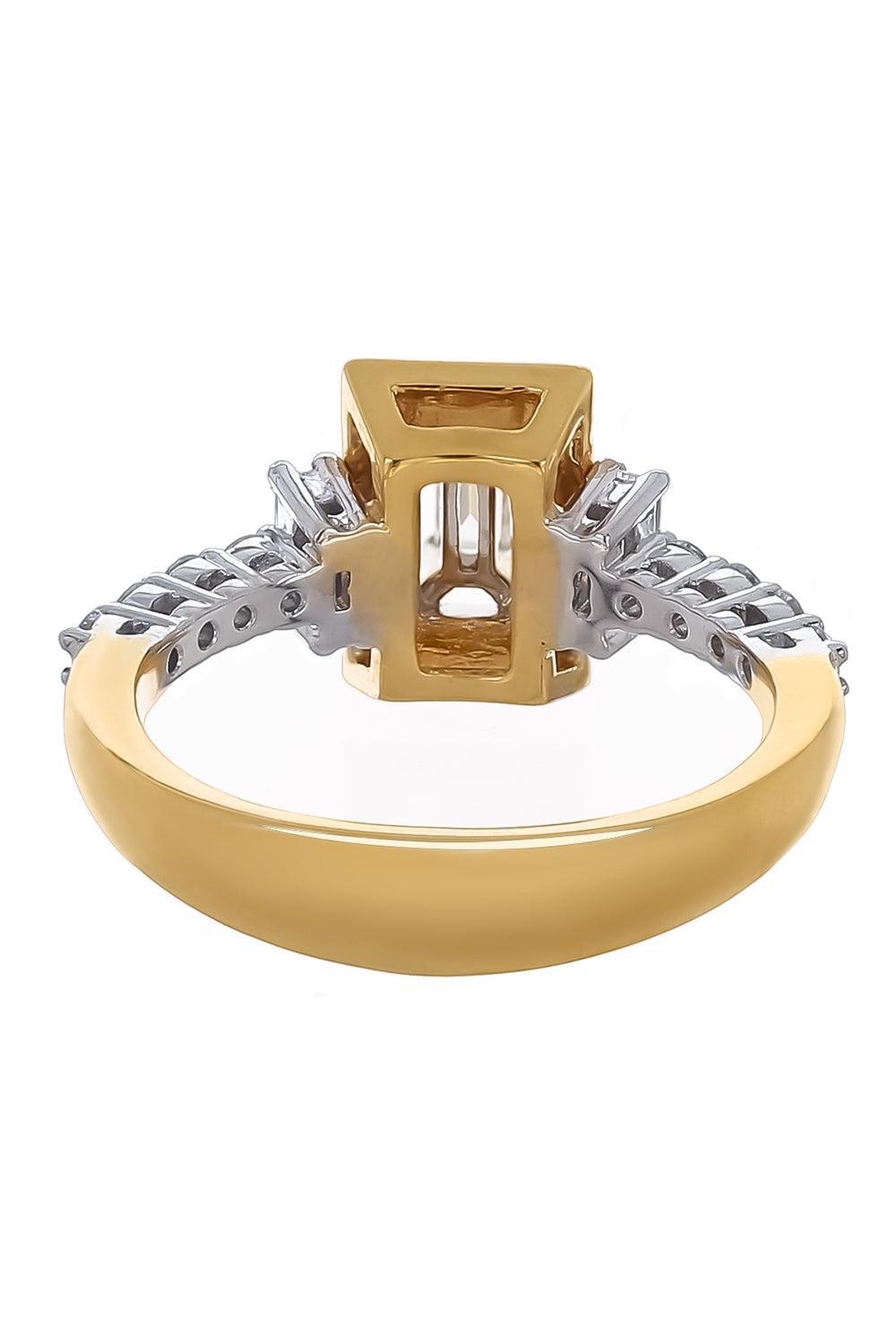 Diamond Baguette Center Ring-YELLOW GOLD-6.75-JEWELRYFINE JEWELRING-YEPREM JEWELLERY