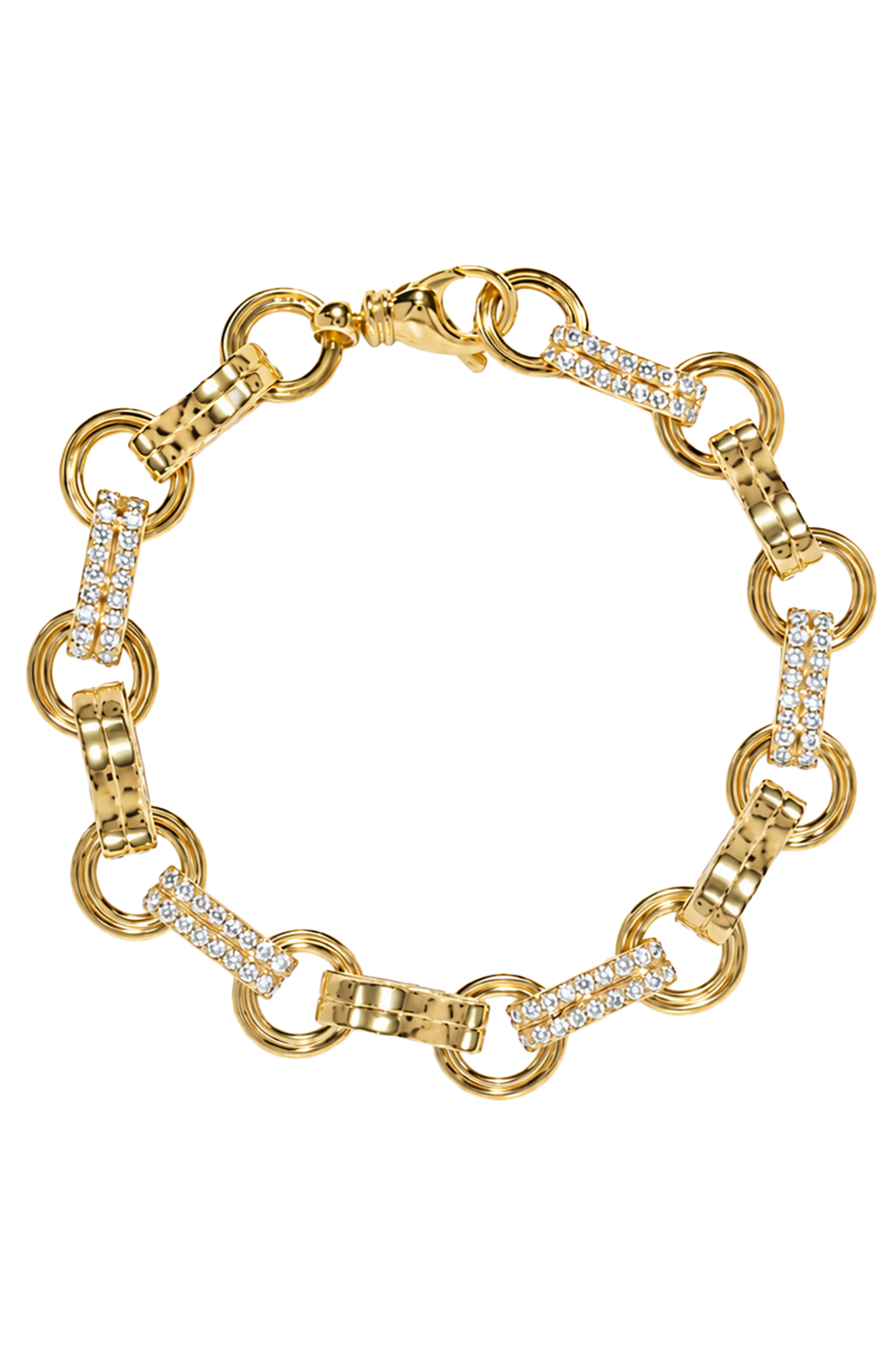 Diamond Alternating Robust Motif Bracelet