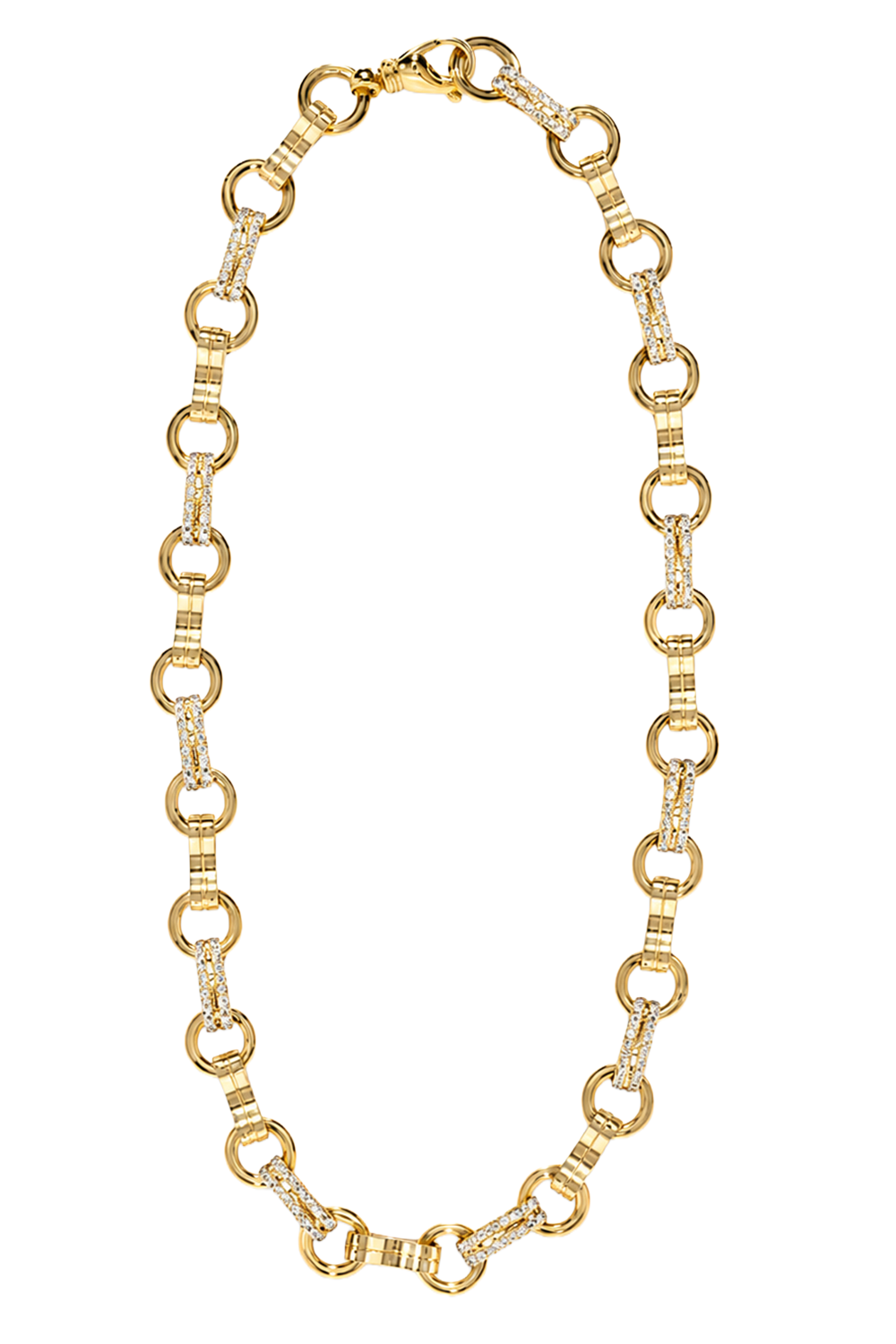 Diamond Alternating Robust Motif Necklace