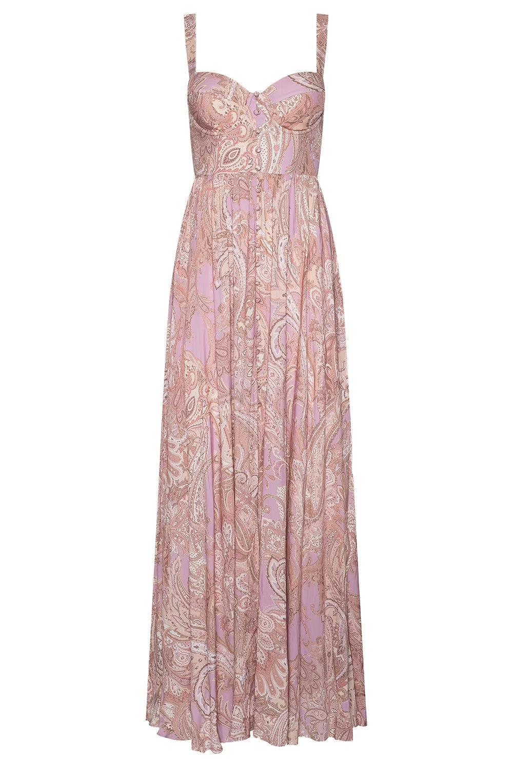 Rosette Maxi Dress-PINK-XS-CLOTHINGDRESSCASUAL-L'AGENCE