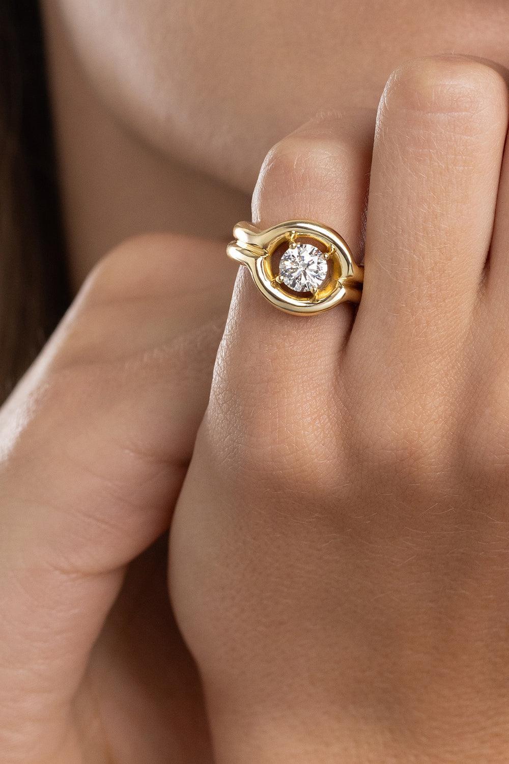  Diamond Rocky Pinky Ring-YELLOW GOLD-4-JEWELRYFINE JEWELRING-MELISSA KAYE 