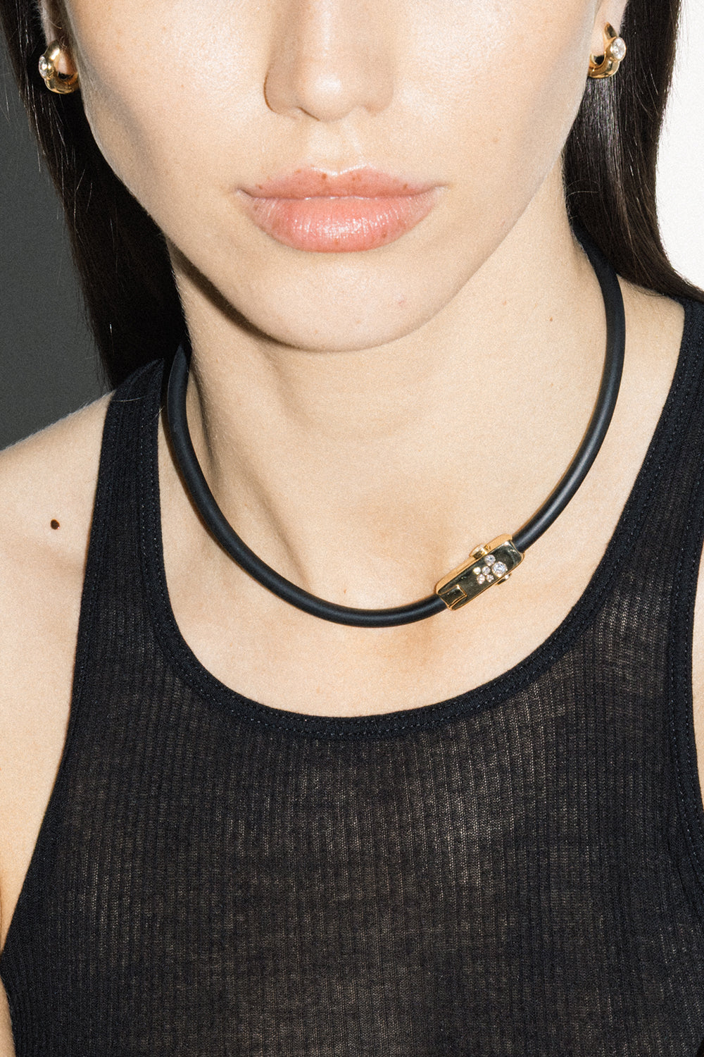 Diamond Carbon Torque Necklace