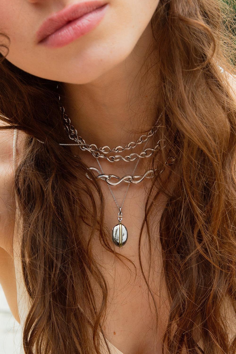 Slim Oval Tess Locket Necklace-SILVER-18-JEWELRYFINE JEWELNECKLACE O-MONICA RICH KOSANN