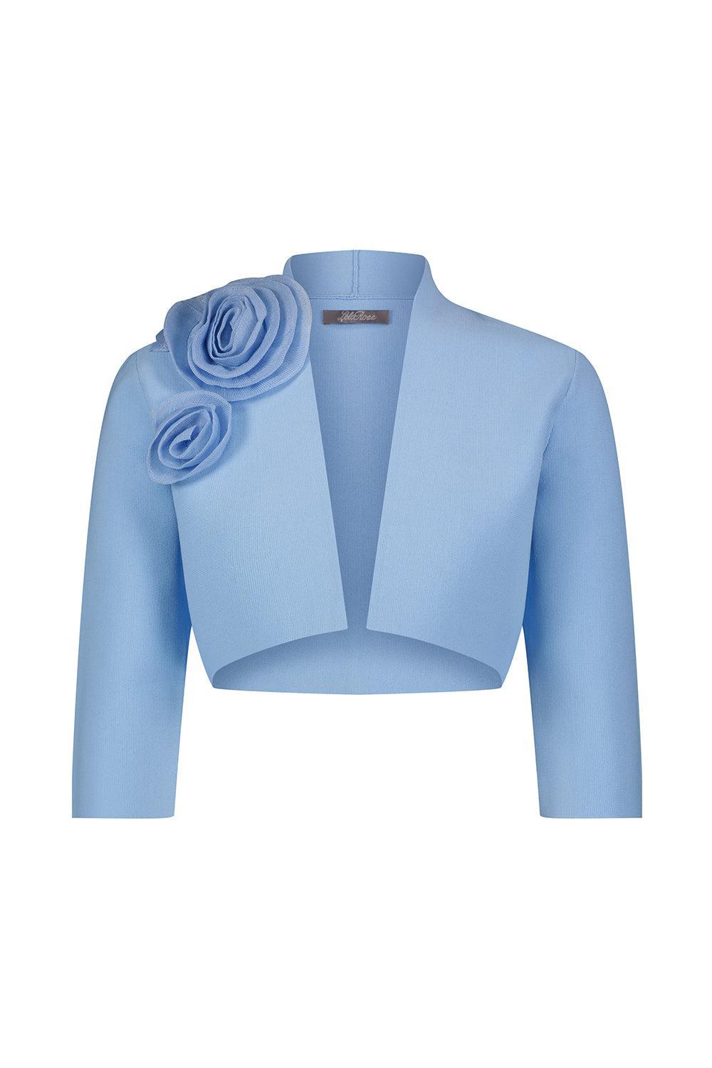 Rose Detail Bolero-PWDRBLUE-S-CLOTHINGJACKETEVENING-LELA ROSE