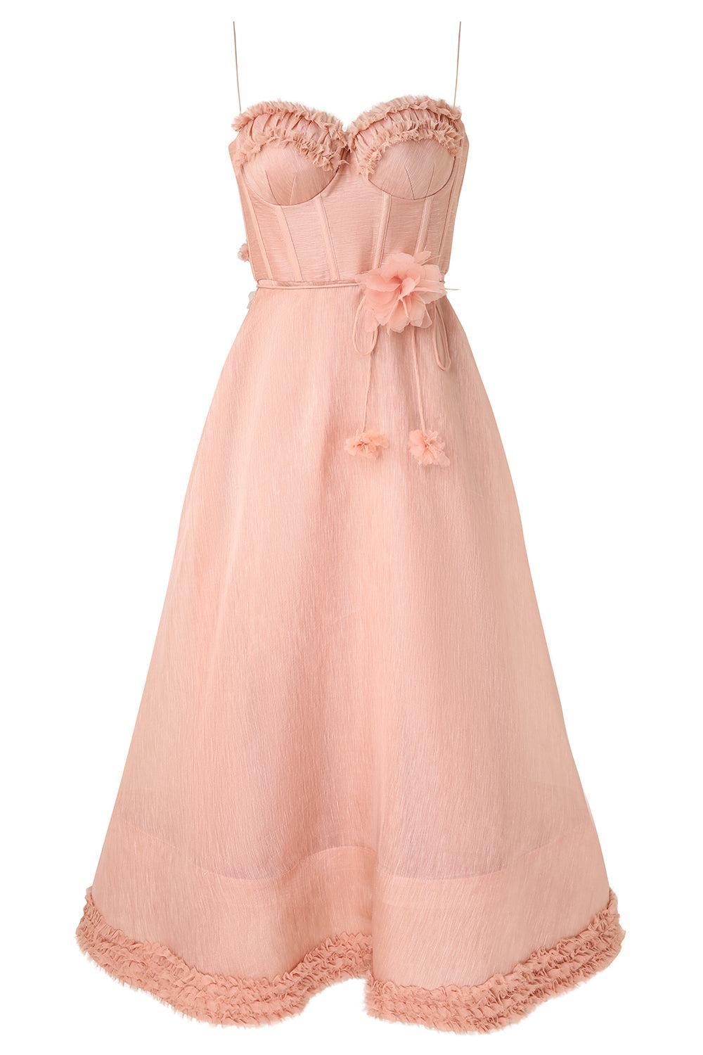 Luna Ruffle Midi Dress-PINK-0-CLOTHINGDRESSCASUAL-ZIMMERMANN