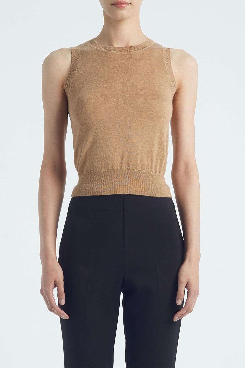 Ava Top - Camel-BROWN-XS-CLOTHINGTOPKNITS-ADAM LIPPES