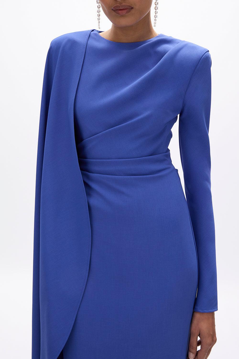 Dion Cape Gown-BLUE-4-CLOTHINGDRESSGOWN-RACHEL GILBERT