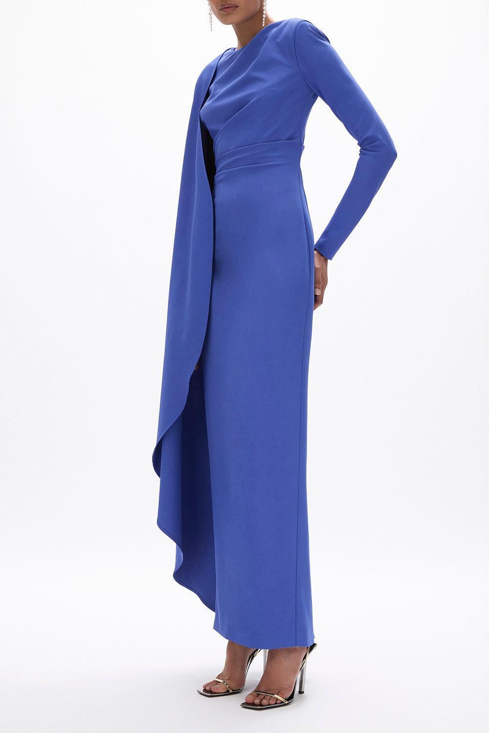 Dion Cape Gown-BLUE-4-CLOTHINGDRESSGOWN-RACHEL GILBERT