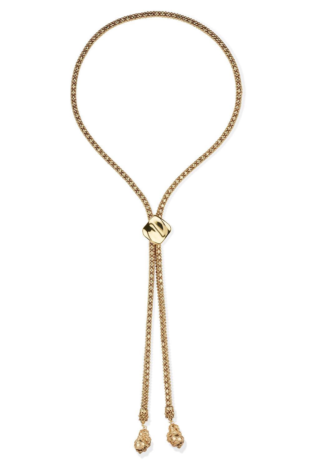 Square Biwa Long Necklace-YELLOW-JEWELRYBOUTIQUENECKLACE O-GAS BIJOUX