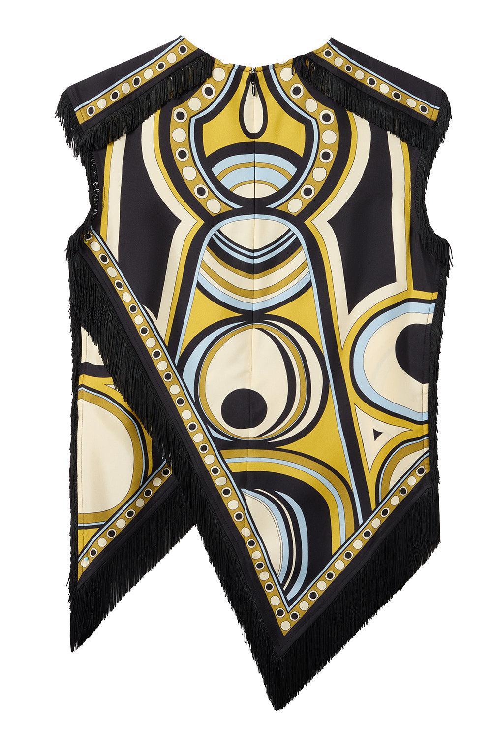 Scarf Top-GEOMETRC-38-CLOTHINGTOPBLOUSE-LA DOUBLEJ