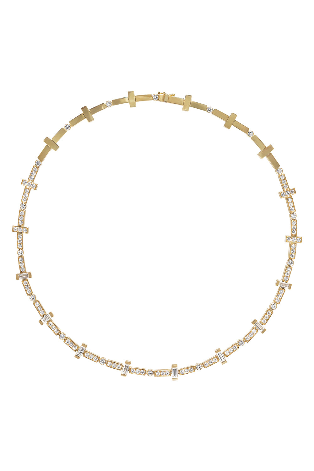 Diamond Scattered Bar Tennis Necklace