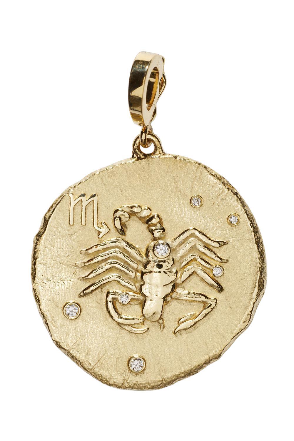 Of The Stars Large Scorpio Coin Pendant-YELLOW GOLD-JEWELRYFINE JEWELPENDANT-AZLEE