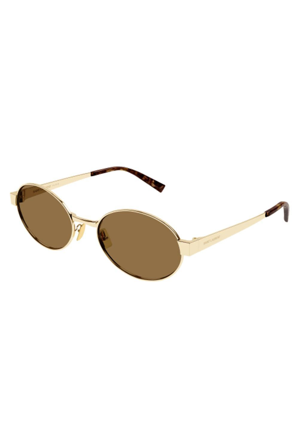 Oval Sunglasses-GOLD-ACCESSORIESUNGLASSES-SAINT LAURENT