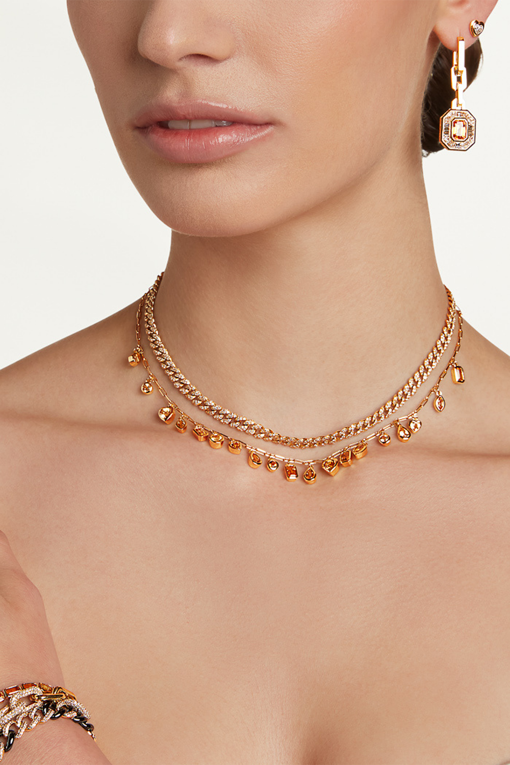 Yello Sapphire Citrine Mixed Drop Necklace-YELLOW GOLD-JEWELRYFINE JEWELNECKLACE O-SHAY JEWELRY