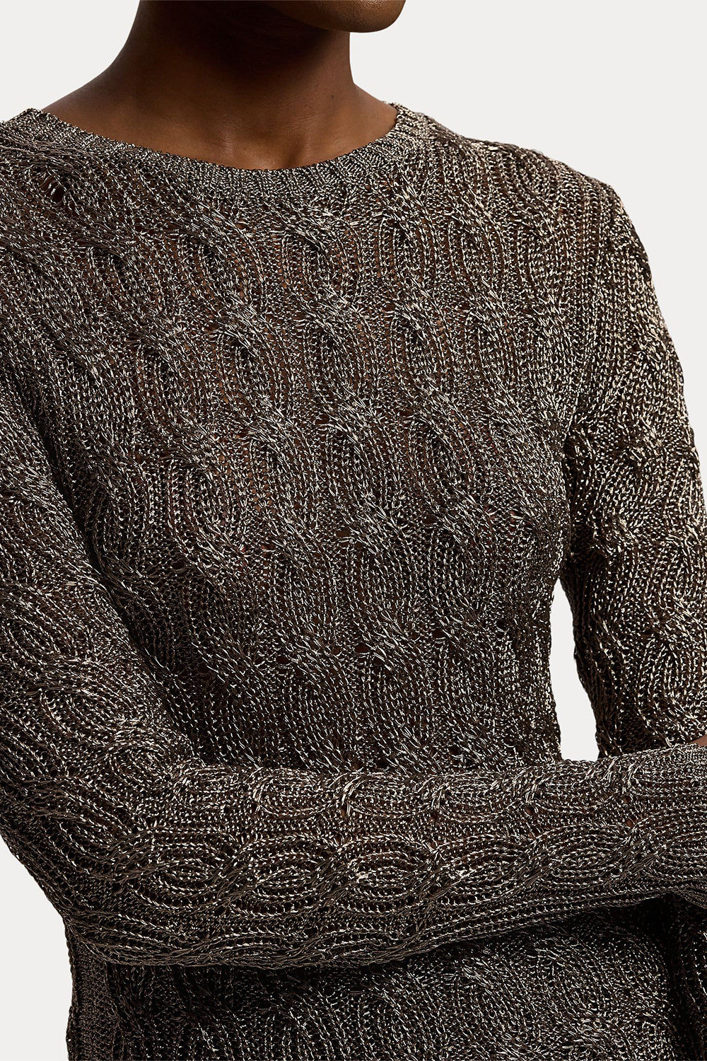 Metallic Crewneck Sweater
