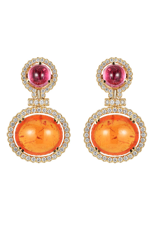 Rubellite Mandarin Garnet Earrings