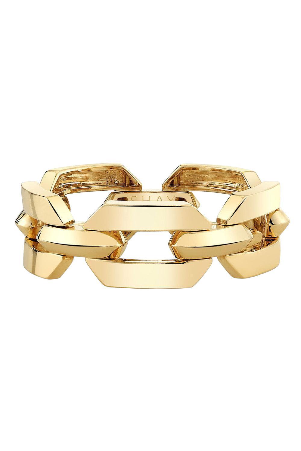 Flat Geo Link ring-YELLOW GOLD-7-JEWELRYFINE JEWELRING-SHAY JEWELRY