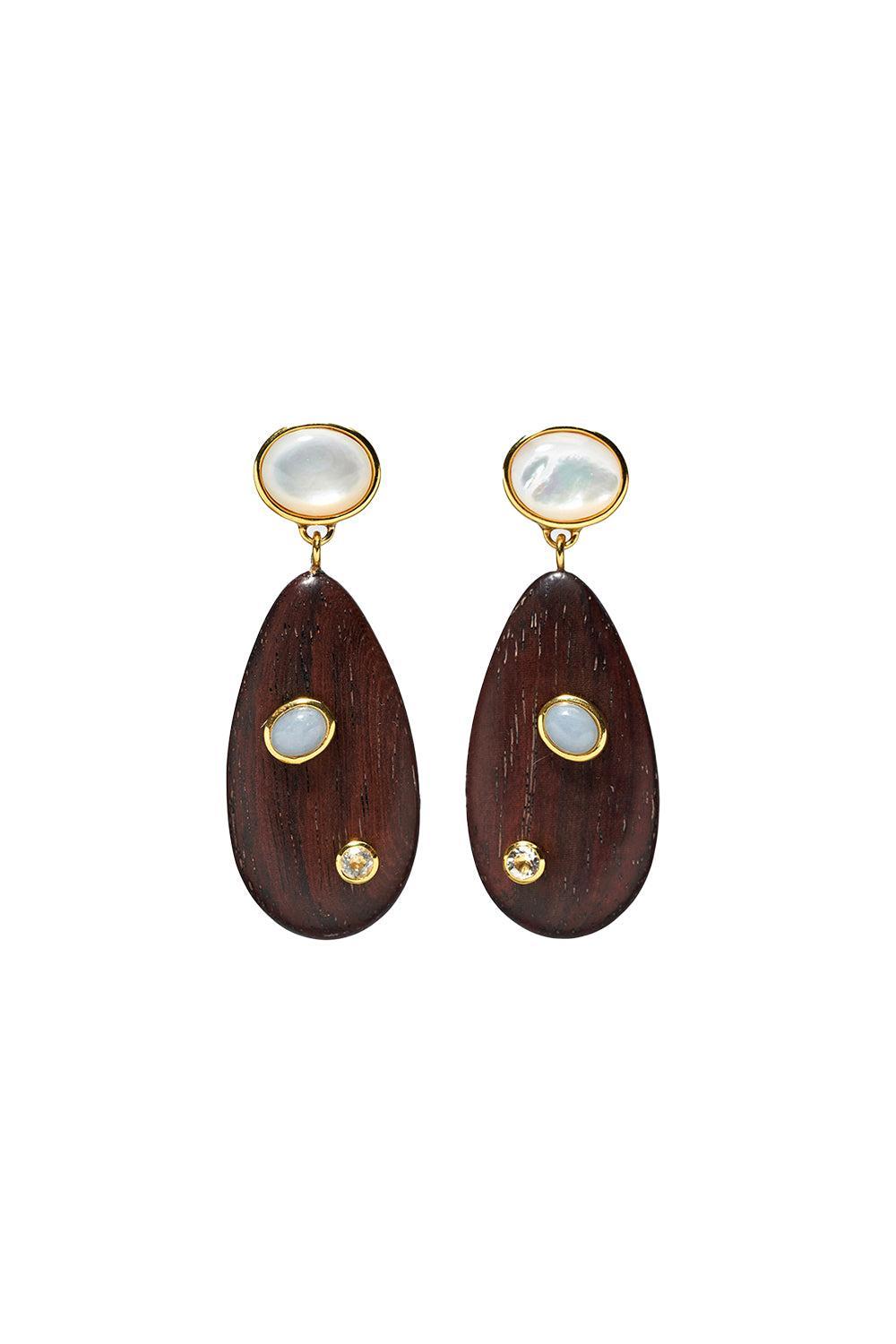 Tamarind Drop Earrings-BROWN-JEWELRYBOUTIQUEEARRING-LIZZIE FORTUNATO