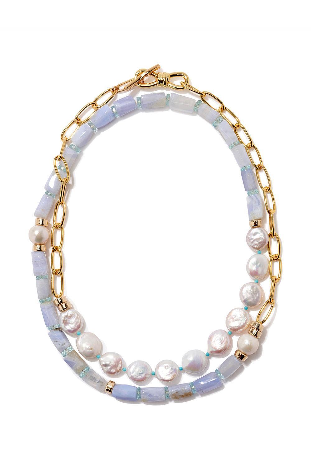 Blue Lace Porto Covo Necklace-BLUE-JEWELRYBOUTIQUENECKLACE O-LIZZIE FORTUNATO