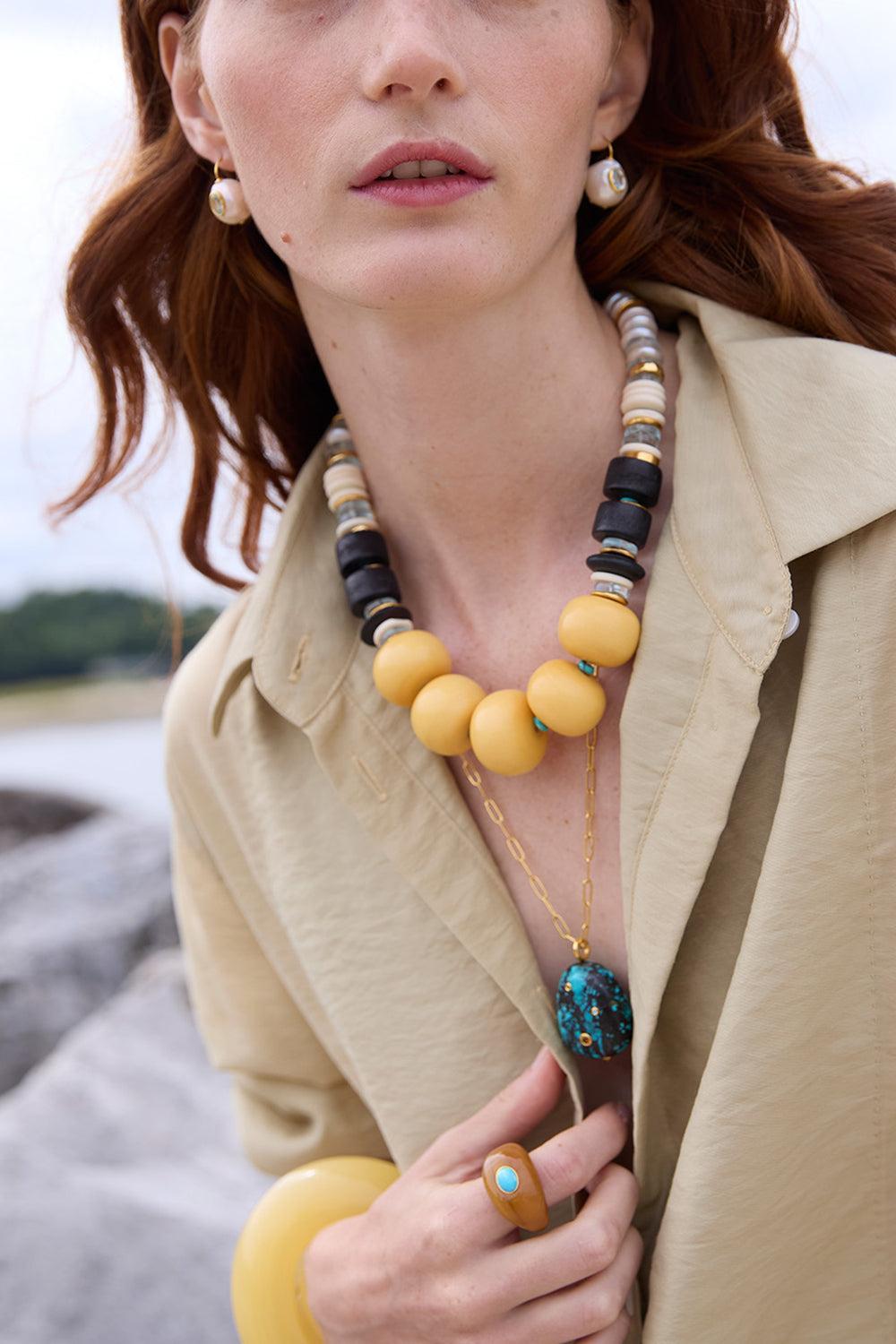 Manami Pendant Necklace-TURQ-JEWELRYBOUTIQUENECKLACE O-LIZZIE FORTUNATO