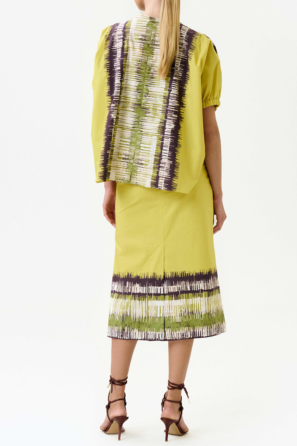 Susane Blouse - Abstract Lime Print