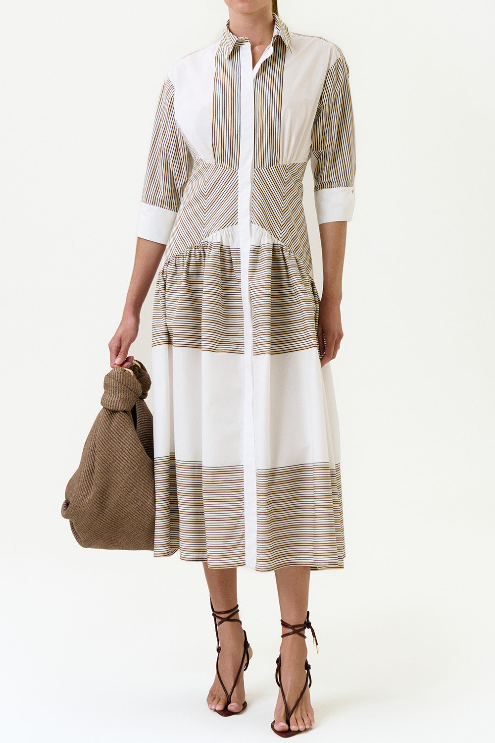 Indy Dress - White Black Stripes