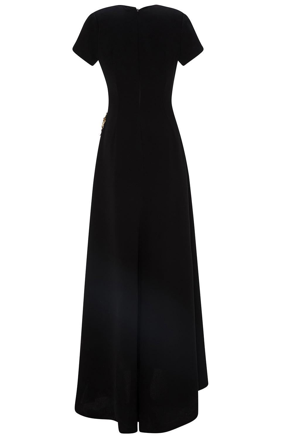 Short Sleeve Maxi Dress-BLACK-38-CLOTHINGDRESSGOWN-MARMAR HALIM