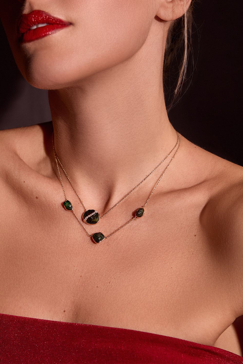 Green Tourmaline Sequence Necklace
