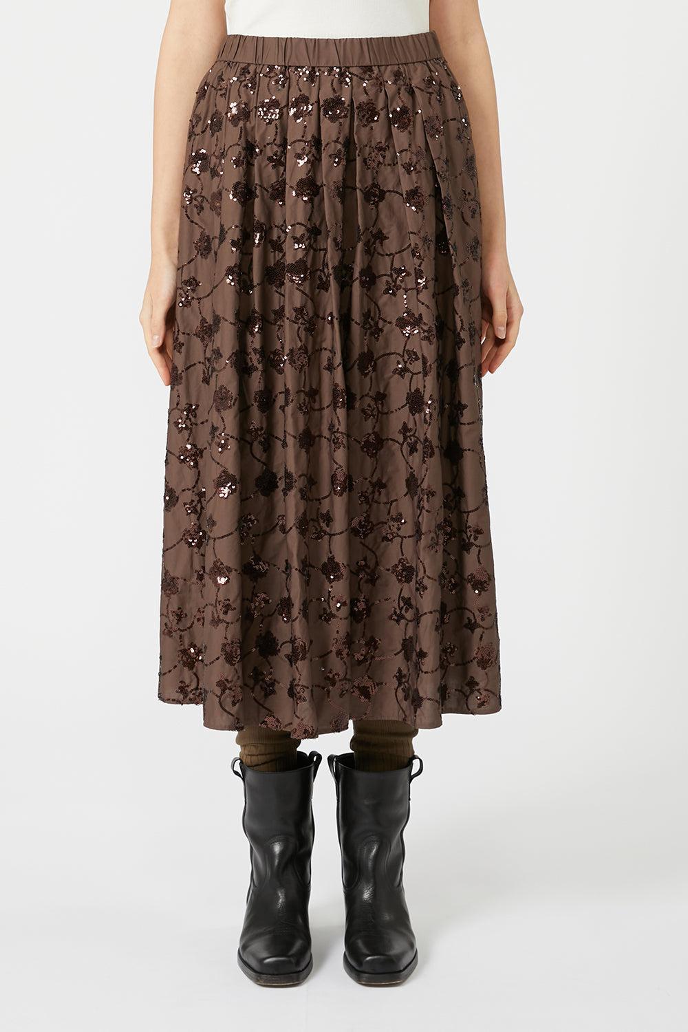 Tempra Skirt-CHOCOLATE-XS-CLOTHINGSKIRTMIDI-MAX MARA
