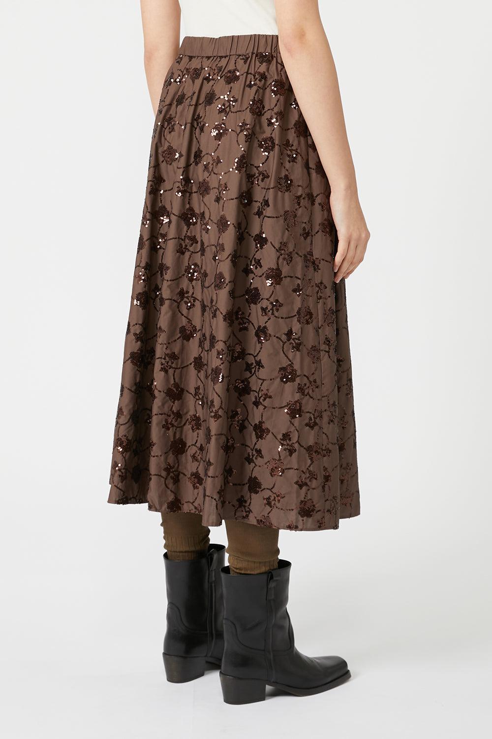 Tempra Skirt-CHOCOLATE-XS-CLOTHINGSKIRTMIDI-MAX MARA