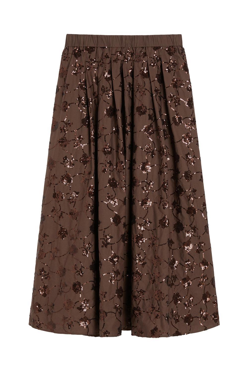 Tempra Skirt-CHOCOLATE-XS-CLOTHINGSKIRTMIDI-MAX MARA