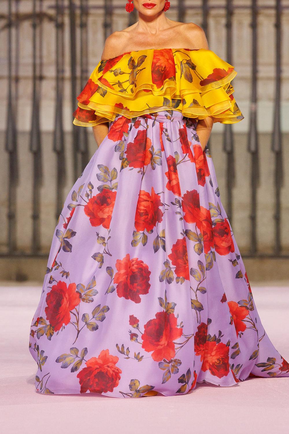 Evening Ball Skirt-MULTI-6-CLOTHINGSKIRTEVENING-CAROLINA HERRERA
