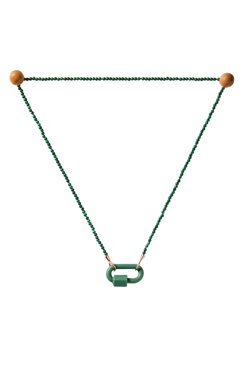 Malachite Tone On Tone Rubber Lock Necklace