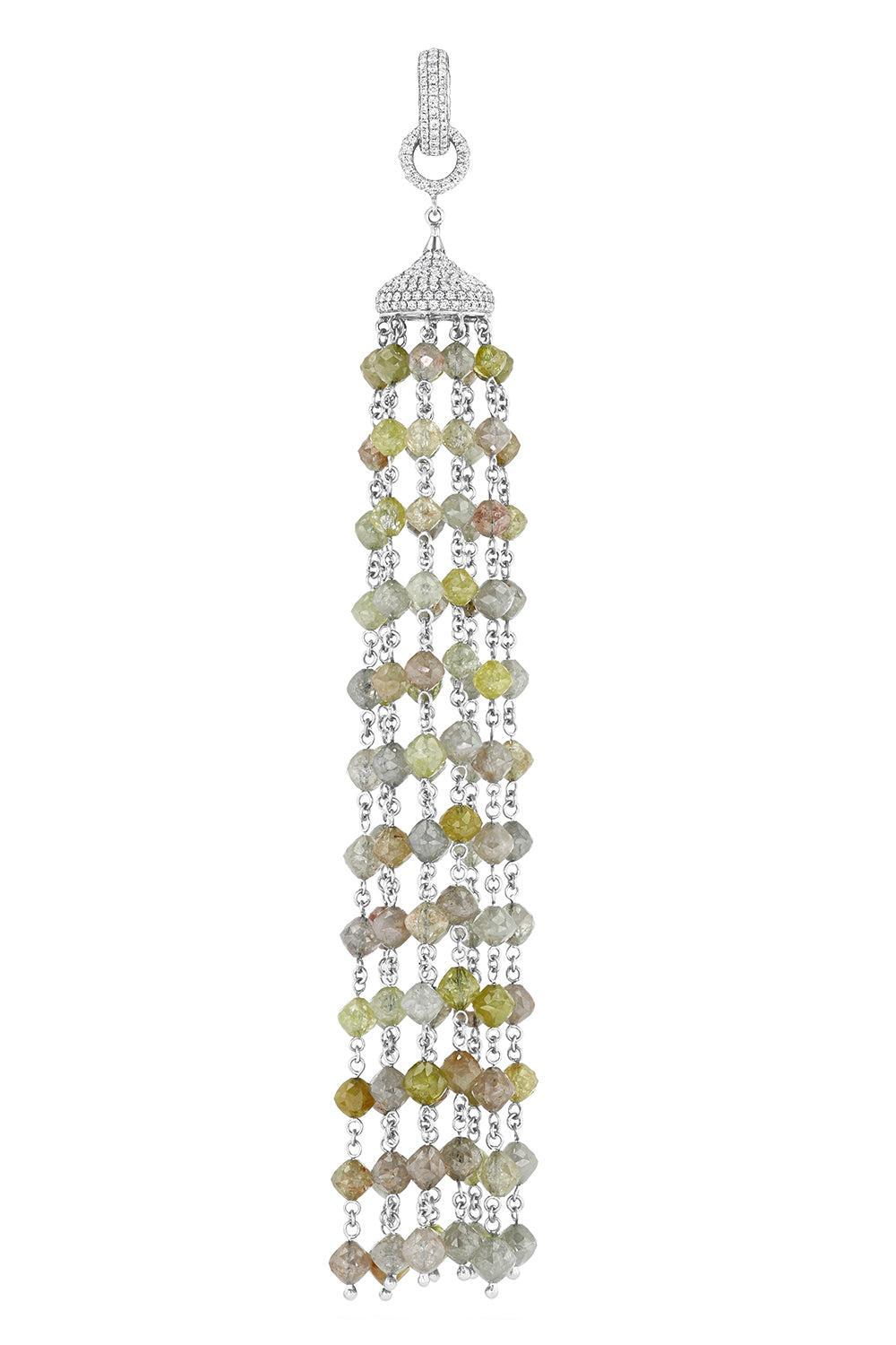 Ethereal Tassel In The Rough Pendant-PLATINUM-JEWELRYFINE JEWELPENDANT-64 FACETS