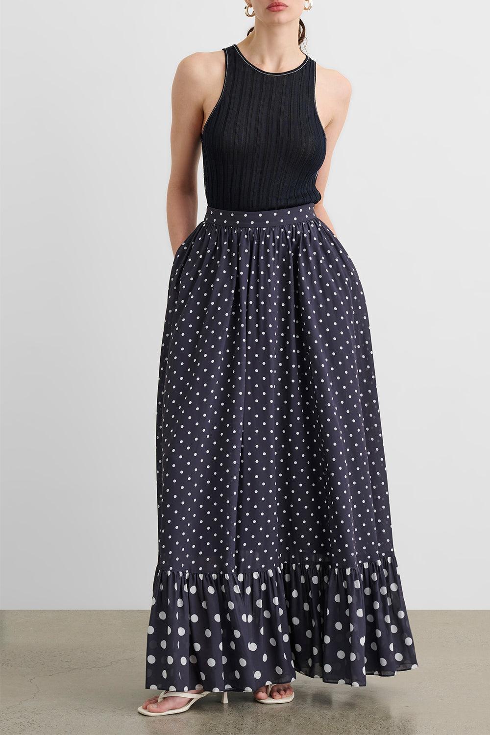Goldie Maxi Skirt-POLKADOT-2-CLOTHINGSKIRTMAXI-TOCCIN