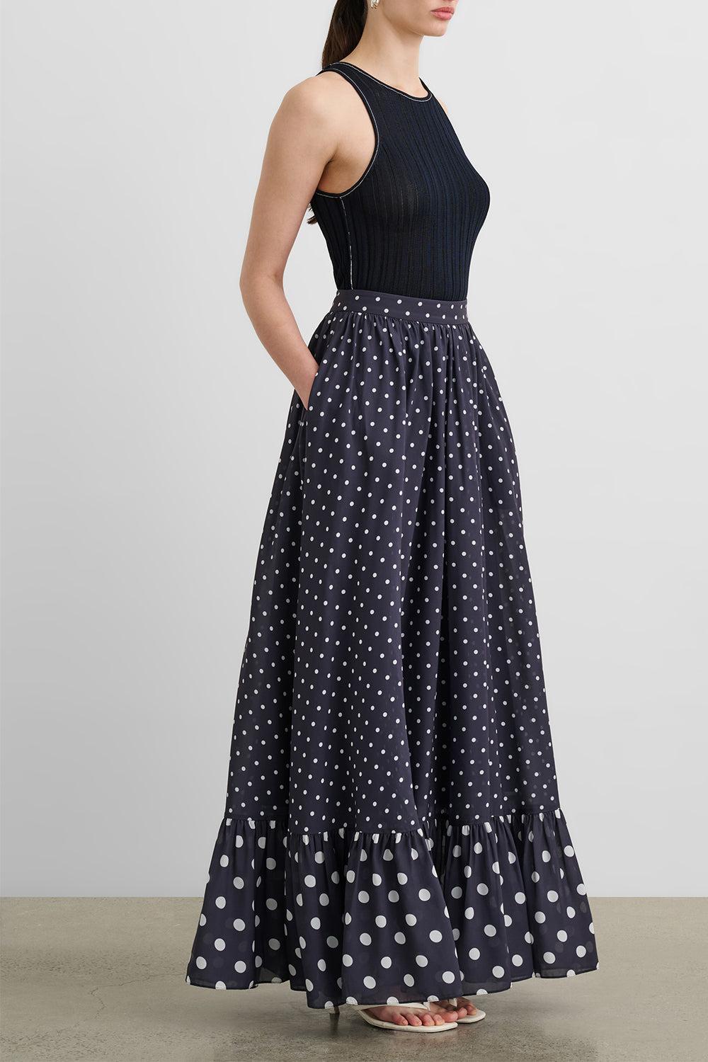 Goldie Maxi Skirt-POLKADOT-2-CLOTHINGSKIRTMAXI-TOCCIN