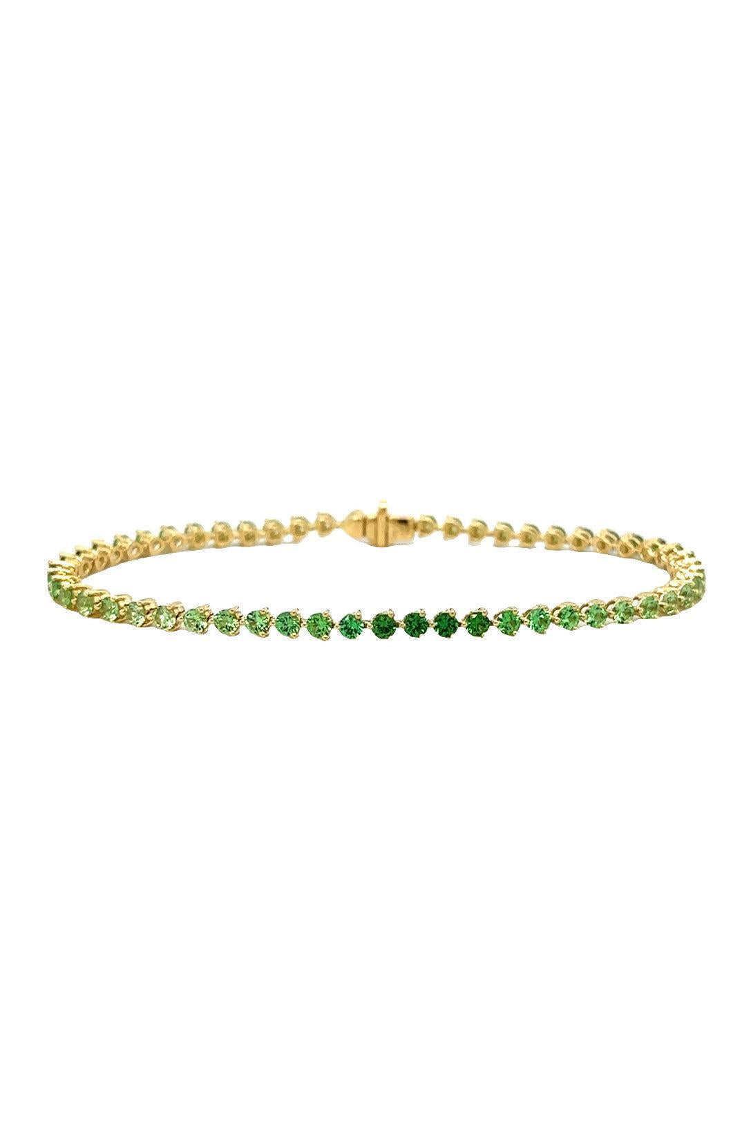 Tsavorite Garnet Graduated Circle Bracelet-YELLOW GOLD-JEWELRYFINE JEWELBRACELET O-LISA NIK