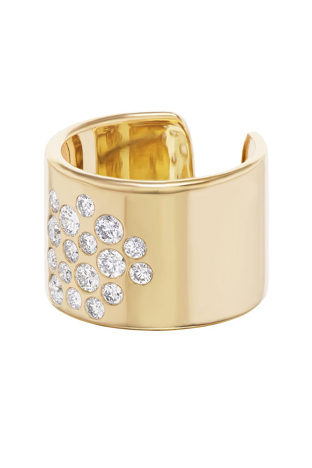 Diamond Mega Stoned Cuff Ring-YELLOW GOLD-7-JEWELRYFINE JEWELRING-UNIFORM OBJECT