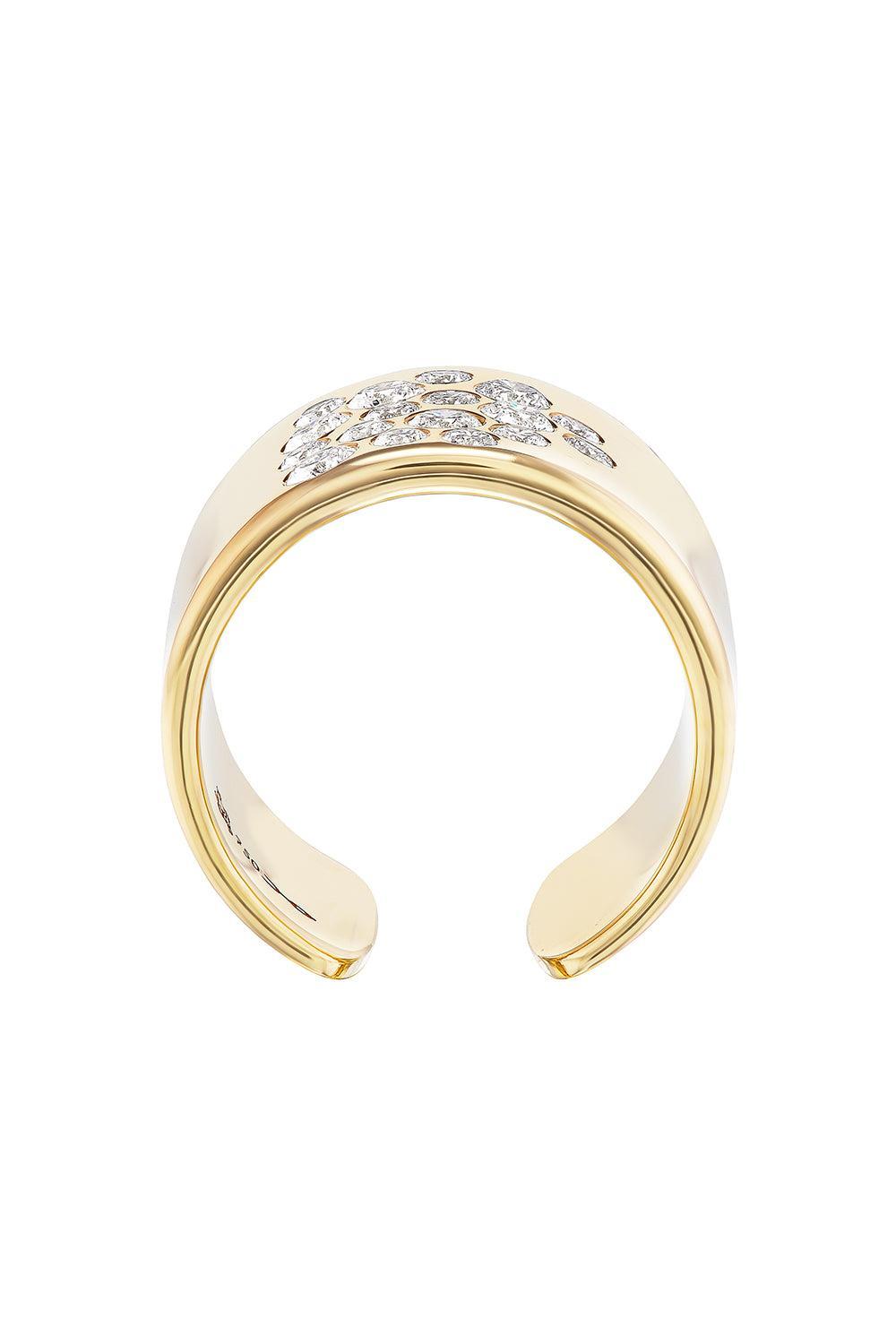Diamond Mega Stoned Cuff Ring-YELLOW GOLD-7-JEWELRYFINE JEWELRING-UNIFORM OBJECT