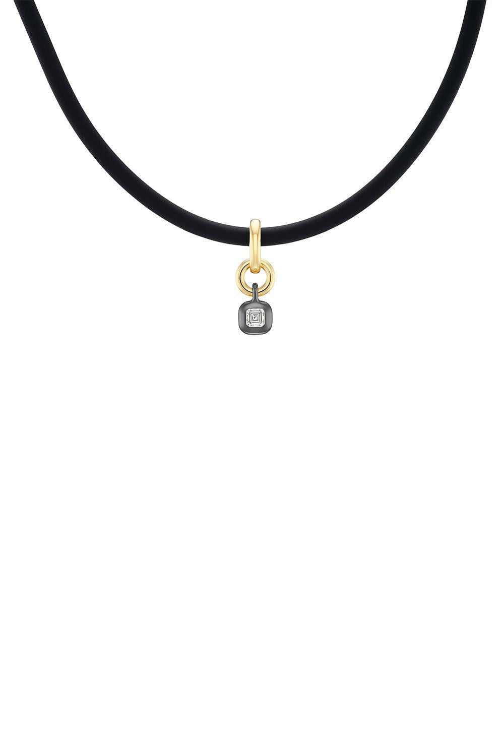 Diamond Asscher Carriage Pendant-YELLOW GOLD-JEWELRYFINE JEWELPENDANT-UNIFORM OBJECT