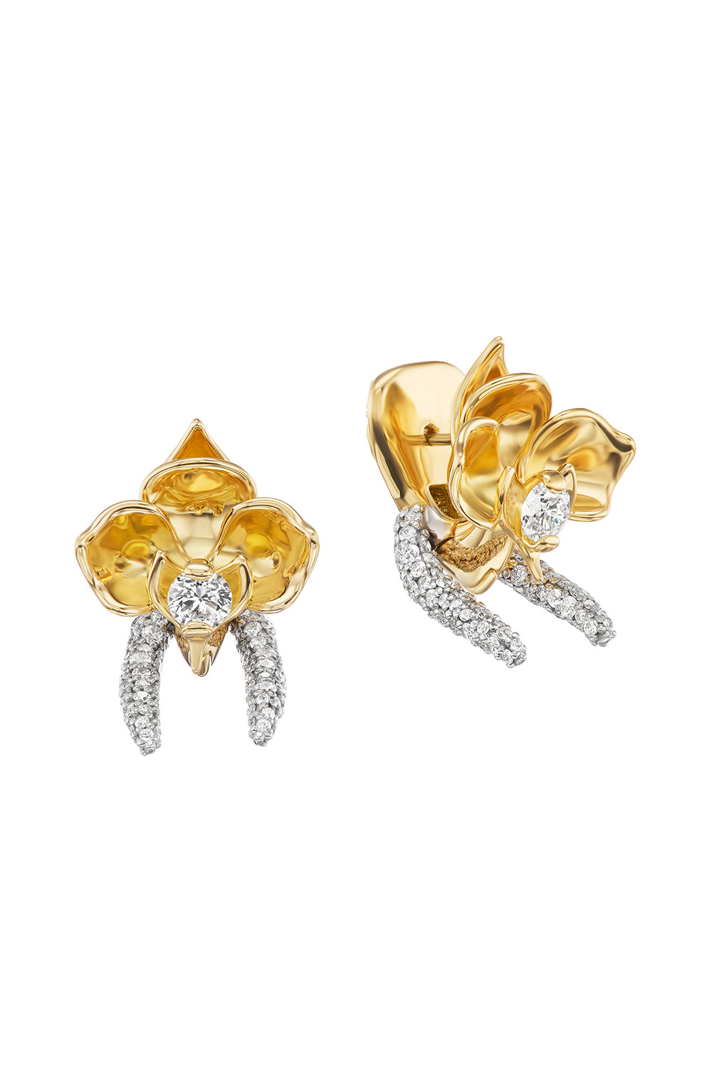 Diamond Orchid Earrings