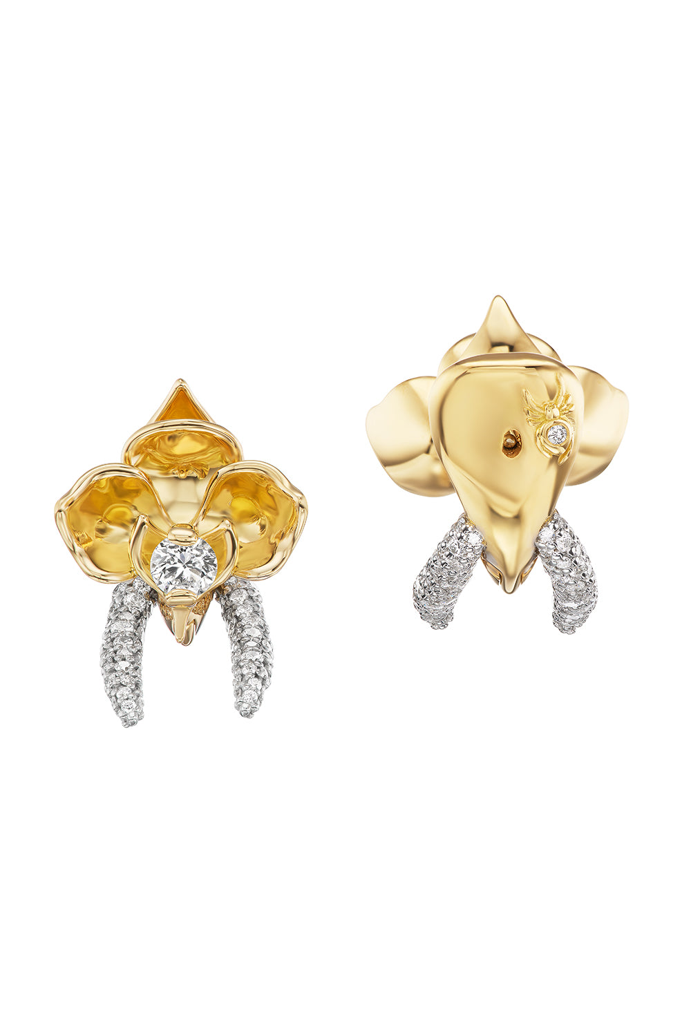 Diamond Orchid Earrings