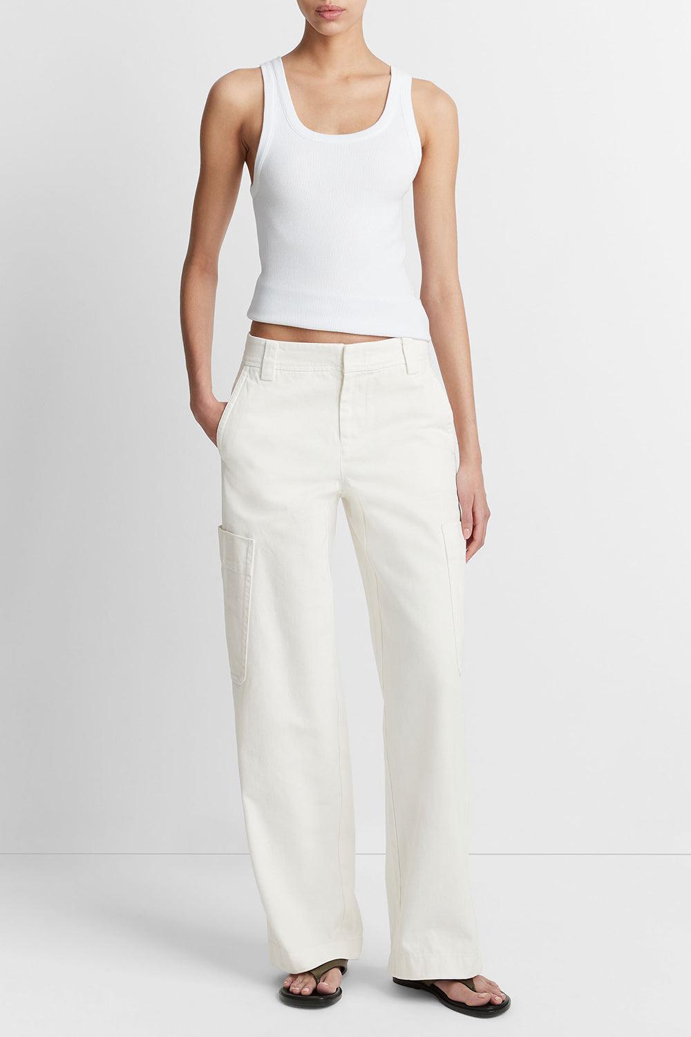 Scoop Neck Tank - Optic White-OPTICWHT-XS-CLOTHINGTOPTANK-VINCE