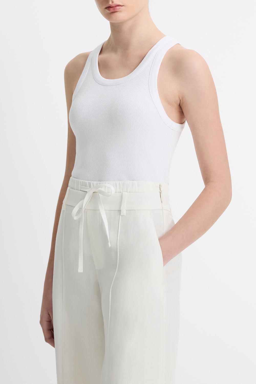 Scoop Neck Tank - Optic White-OPTICWHT-XS-CLOTHINGTOPTANK-VINCE