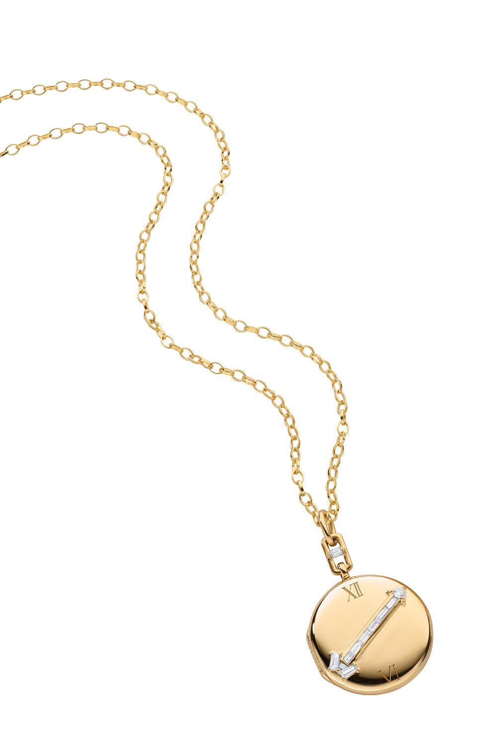 Diamond Vintage Arrow Locket Necklace-YELLOW GOLD-18-JEWELRYFINE JEWELNECKLACE O-MONICA RICH KOSANN