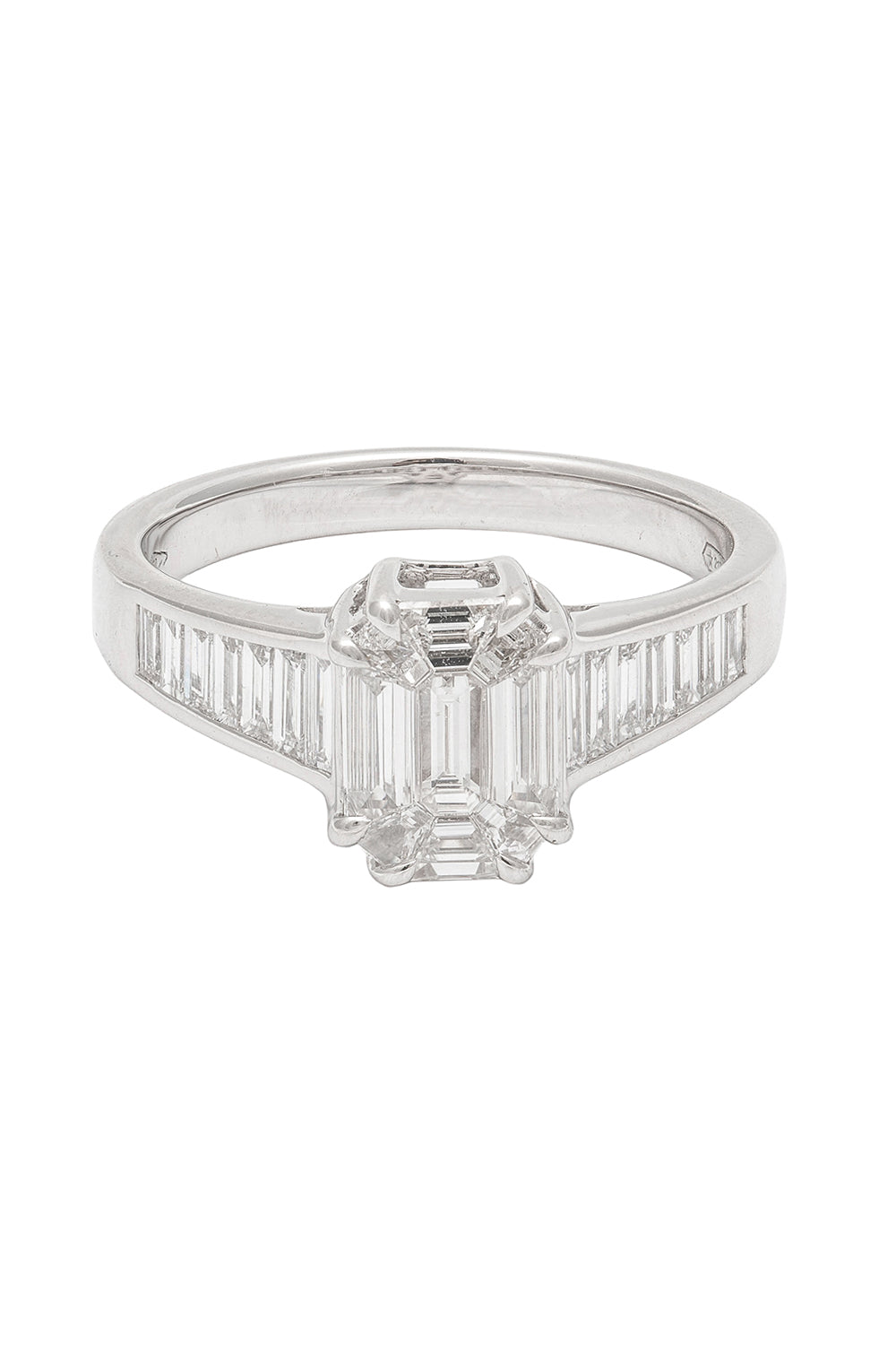 Diamond Baguette Illusion Ring-WHITE GOLD-7.25-JEWELRYFINE JEWELRING-ZYDO