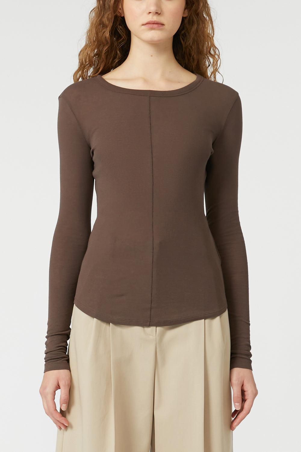 Vincita Top-CHOCOLATE-XS-CLOTHINGTOPT-SHIRT-MAX MARA