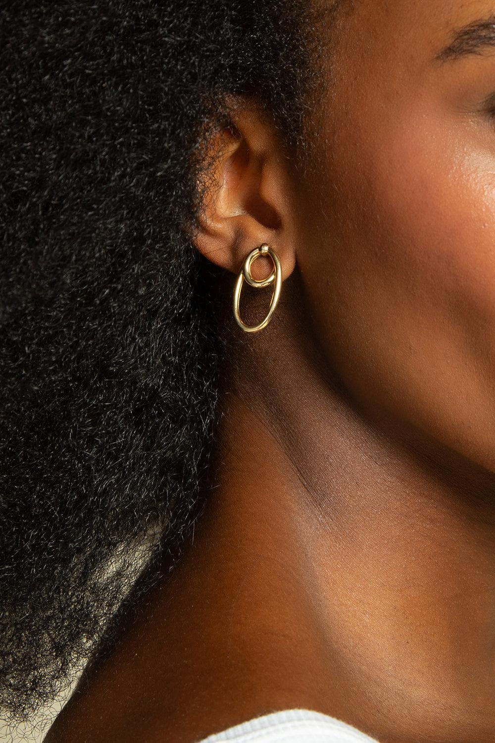 Double Oval Infinity Earrings-YELLOW GOLD-JEWELRYFINE JEWELEARRING-MONICA RICH KOSANN