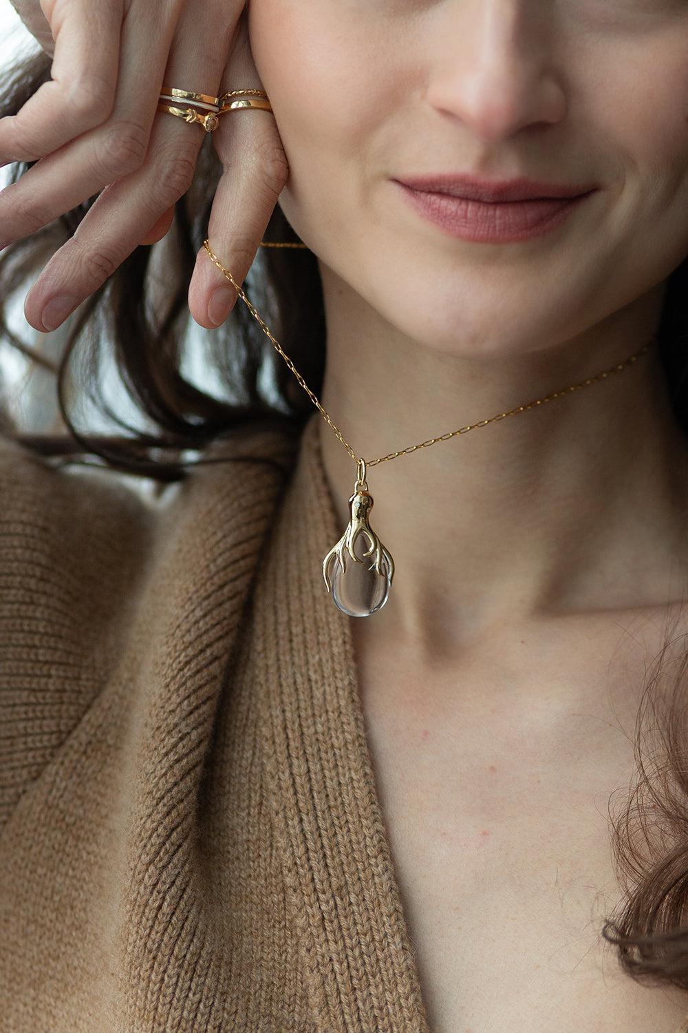 "Intuition" Octopus Necklace-YELLOW GOLD-17-JEWELRYFINE JEWELNECKLACE O-MONICA RICH KOSANN