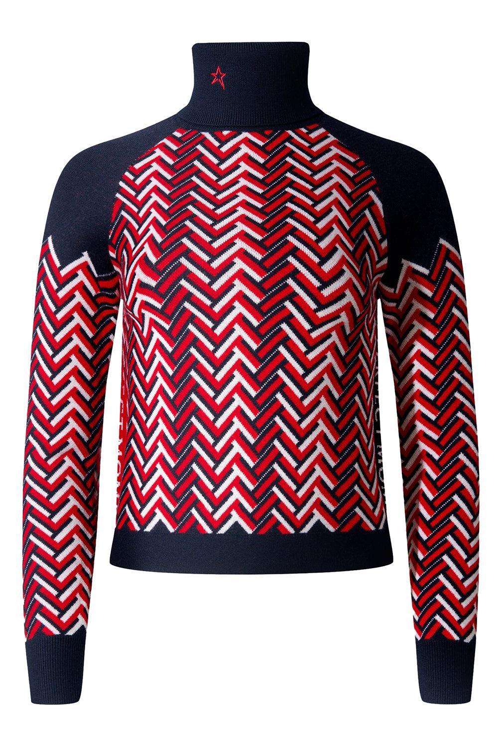 Chunky Chevron Turtleneck Sweater-NVREDWHT-XS-CLOTHINGTOPSWEATER-PERFECT MOMENT